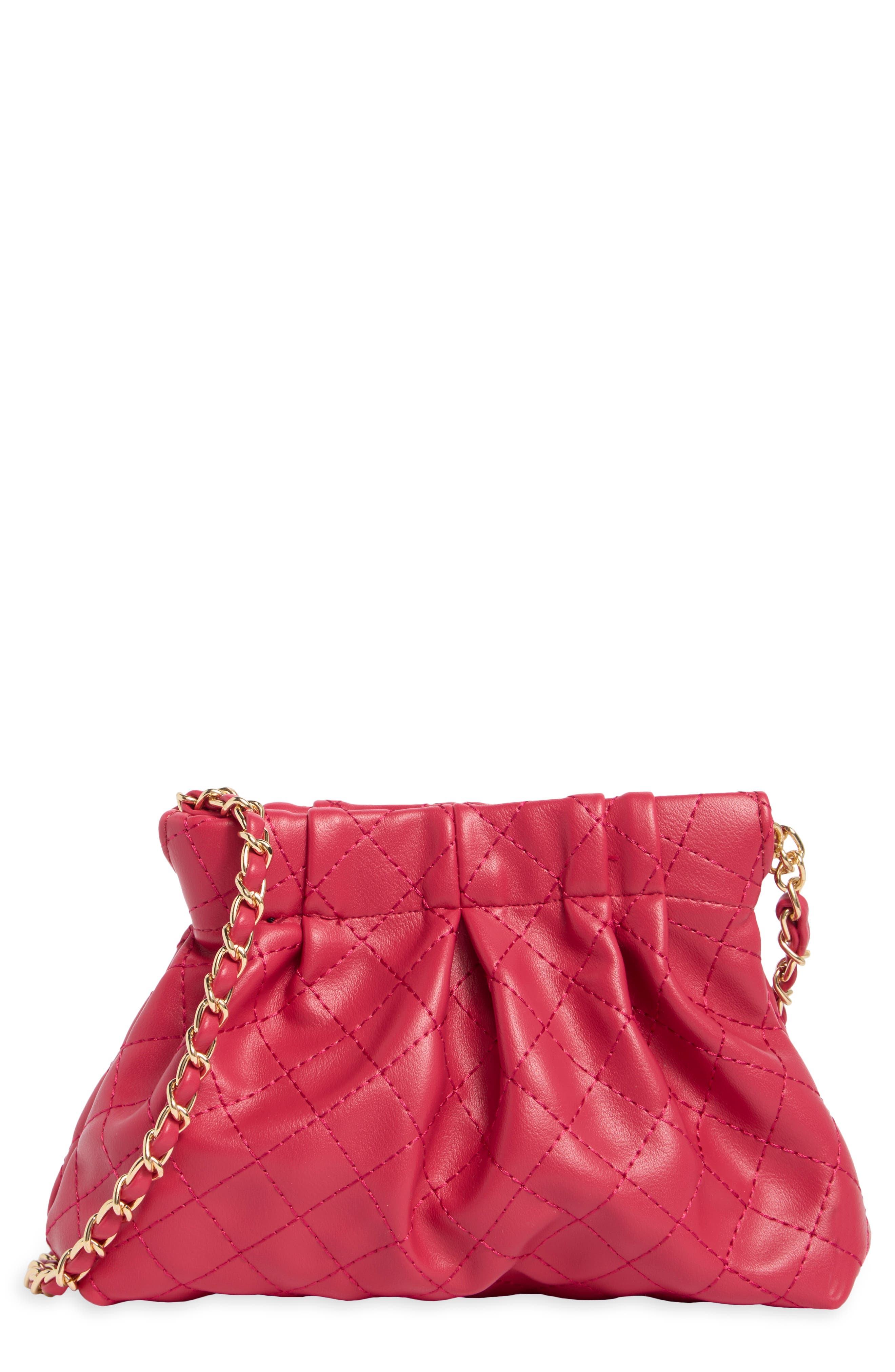 URBAN EXPRESSIONS HANDBAGS Quilted Crossbody Bag, Main, color, Hot Pink