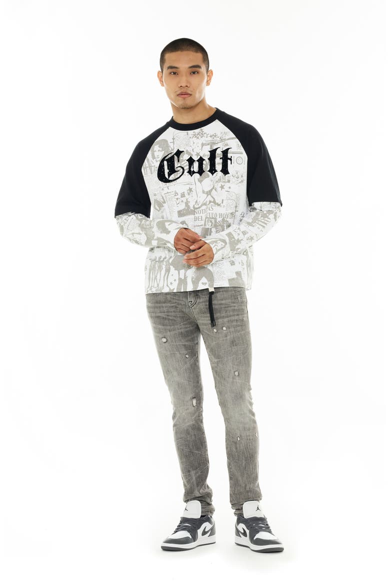 Layered Long Sleeve Raglan T-Shirt, Alternate, color, WHITE