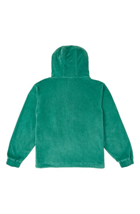 x Byrdie Terry Hood Quarter Zip Pullover