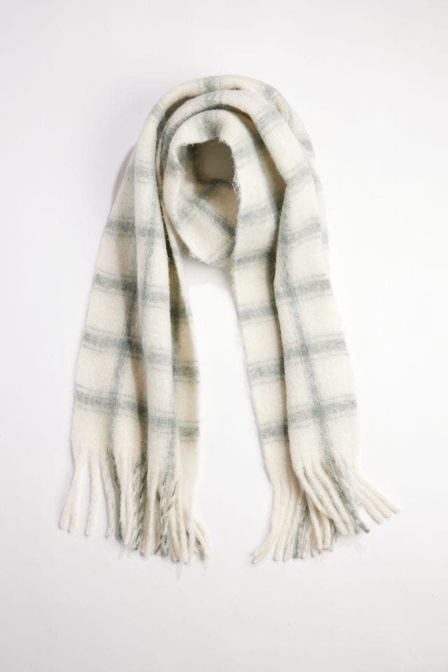 Hat Attack Warm Window Plaid Scarf in Sage 