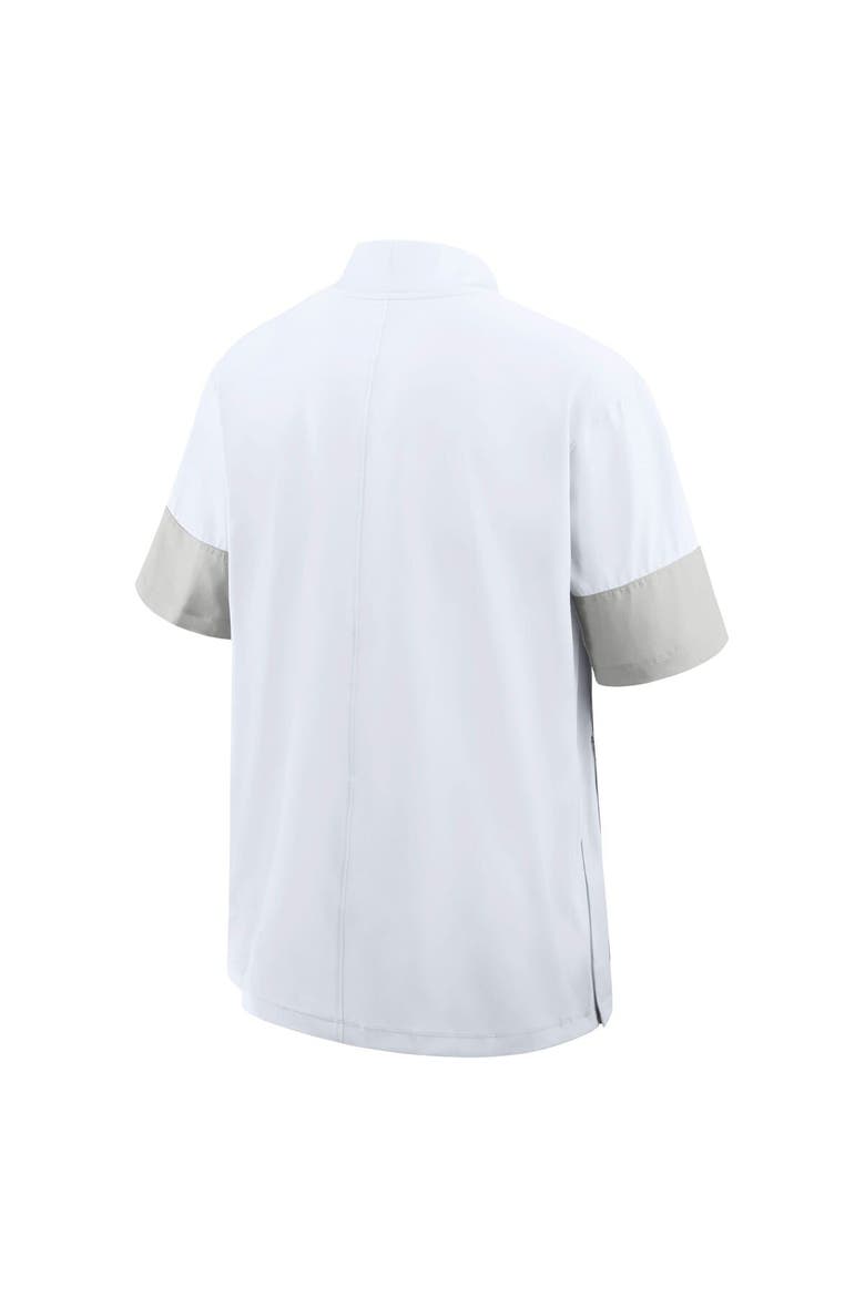 Men's Nike White Georgia Bulldogs 2025 Sideline Short Sleeve Quarter-Zip Coach Jacket, Alternate, color, White