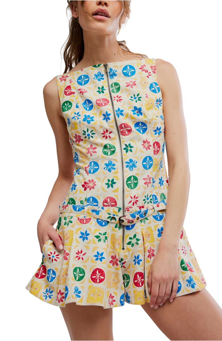 Free People Dune Dancer Belted Floral Romper, Alternate, color, 