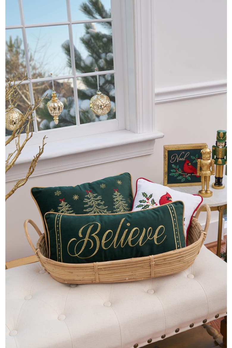 Gold Believe Pillow, Alternate, color, Gold