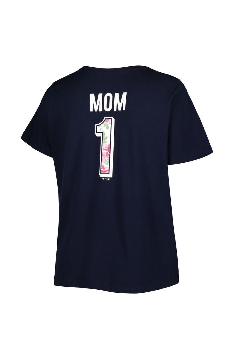 PROFILE Women's Navy New York Yankees Mother's Day Plus Size Best Mom Ever V-Neck T-Shirt, Alternate, color, 