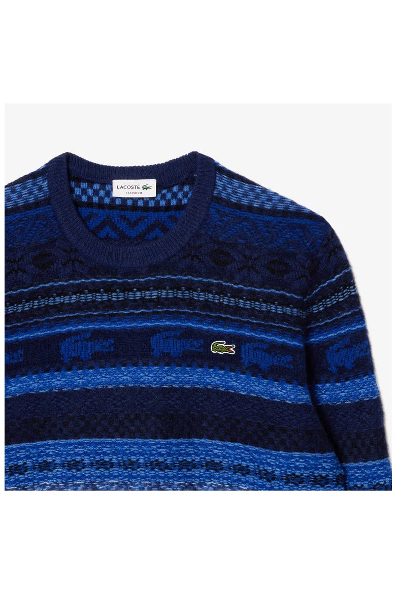 Pattern Stripe Wool Blend Sweater, Alternate, color, UIB COBALT/ MULTICO
