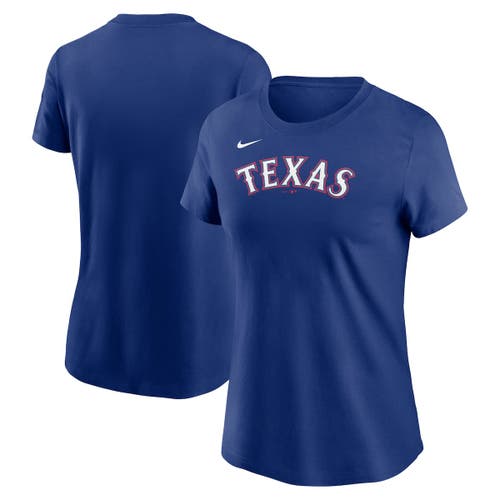 Nike Royal Texas Rangers Fuse Wordmark T-shirt