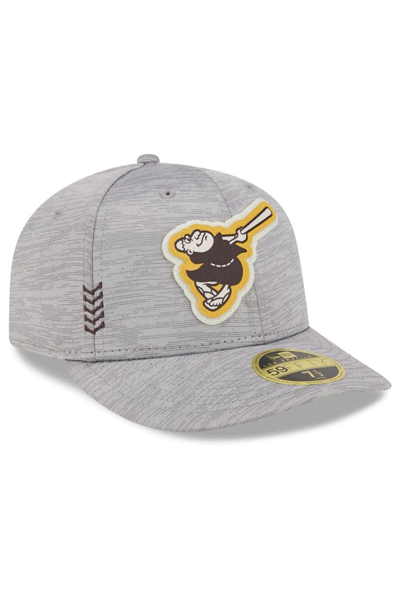 Men's New Era  Gray San Diego Padres 2024 Clubhouse Low Profile 59FIFTY Fitted Hat, Alternate, color, Heather Gray
