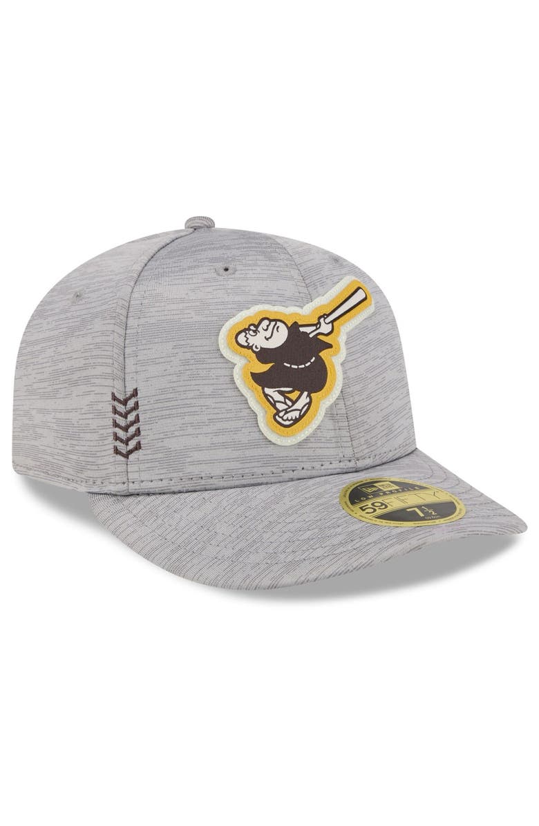 New Era Men's New Era Gray San Diego Padres 2024 Clubhouse Low Profile 59FIFTY Fitted Hat, Alternate, color, Heather Gray