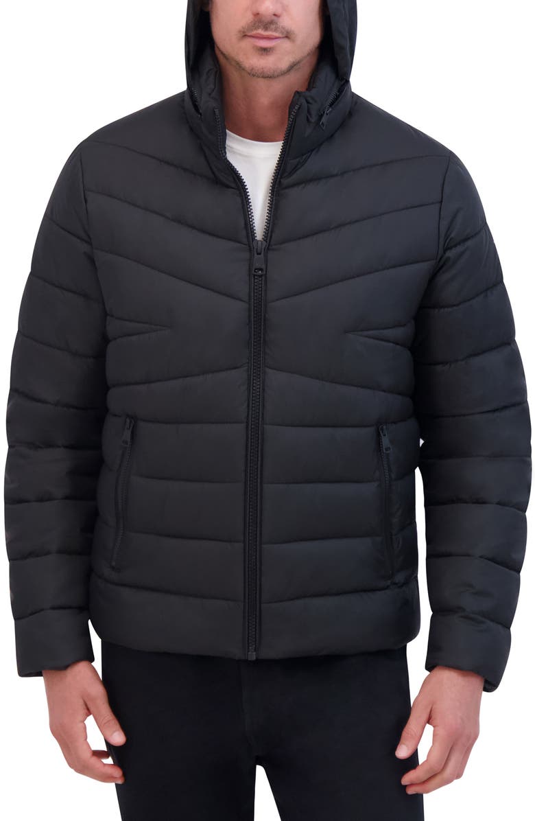 Kenneth Cole Quilted Puffer, Alternate, color, Black