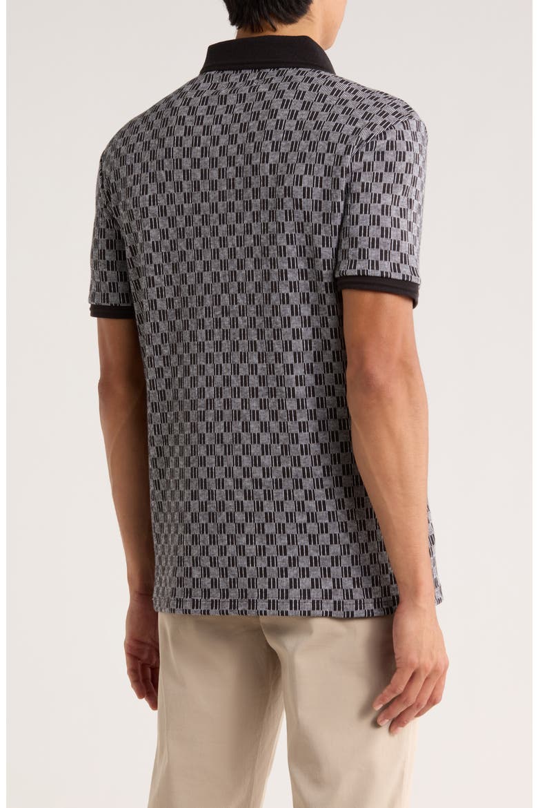 Check Jacquard Knit Polo, Alternate, color, TRUE BLACK