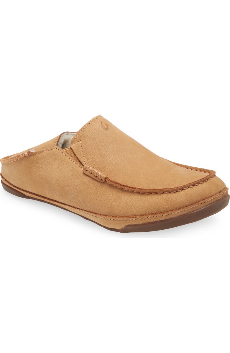 OluKai Kipuka Hulu Convertible Genuine Shearling Lined Slipper, Alternate, color, Natural/ Natural