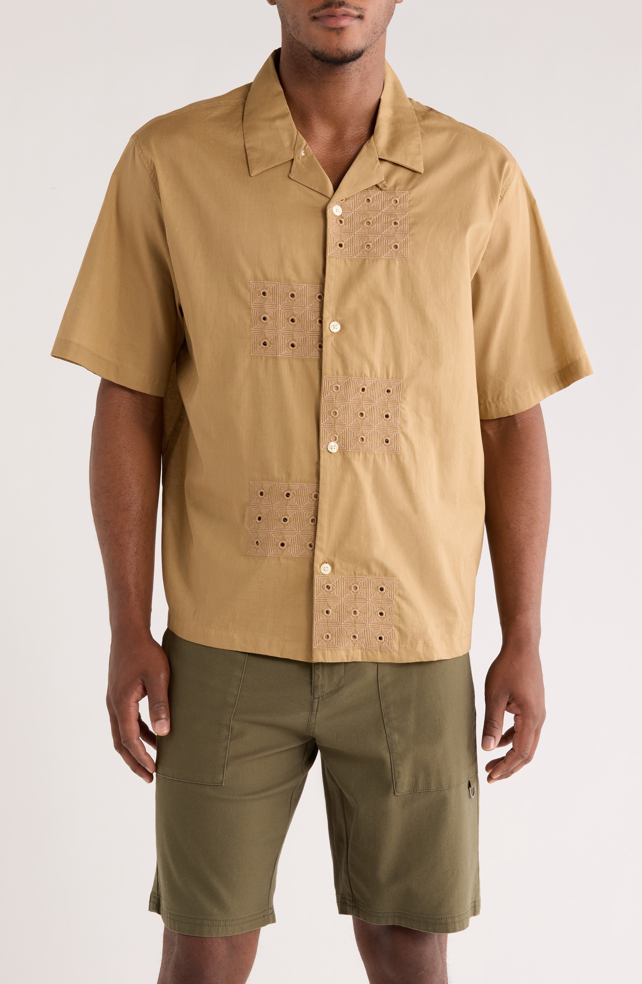 PacSun Ritz Pointelle Cotton Poplin Camp Shirt
