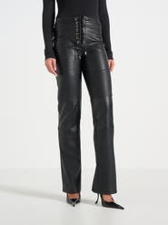 Manière De Voir Seren Croc Embossed Lace Up Trousers