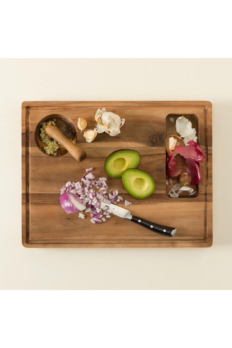 Kitchen Wiz Cut & Prep Board by Gardinnovations, Main, color, Acacia Wood