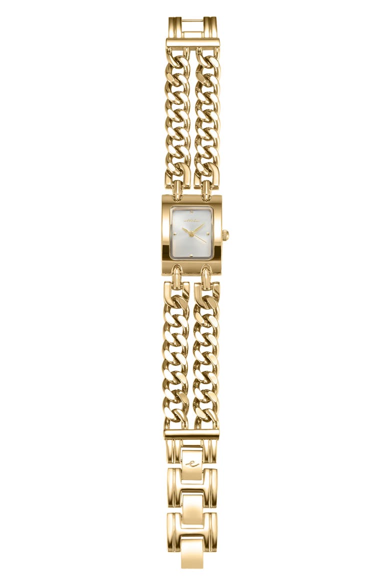 Thick Chain Bracelet Watch, Alternate, color, VANILLA AND GOLD