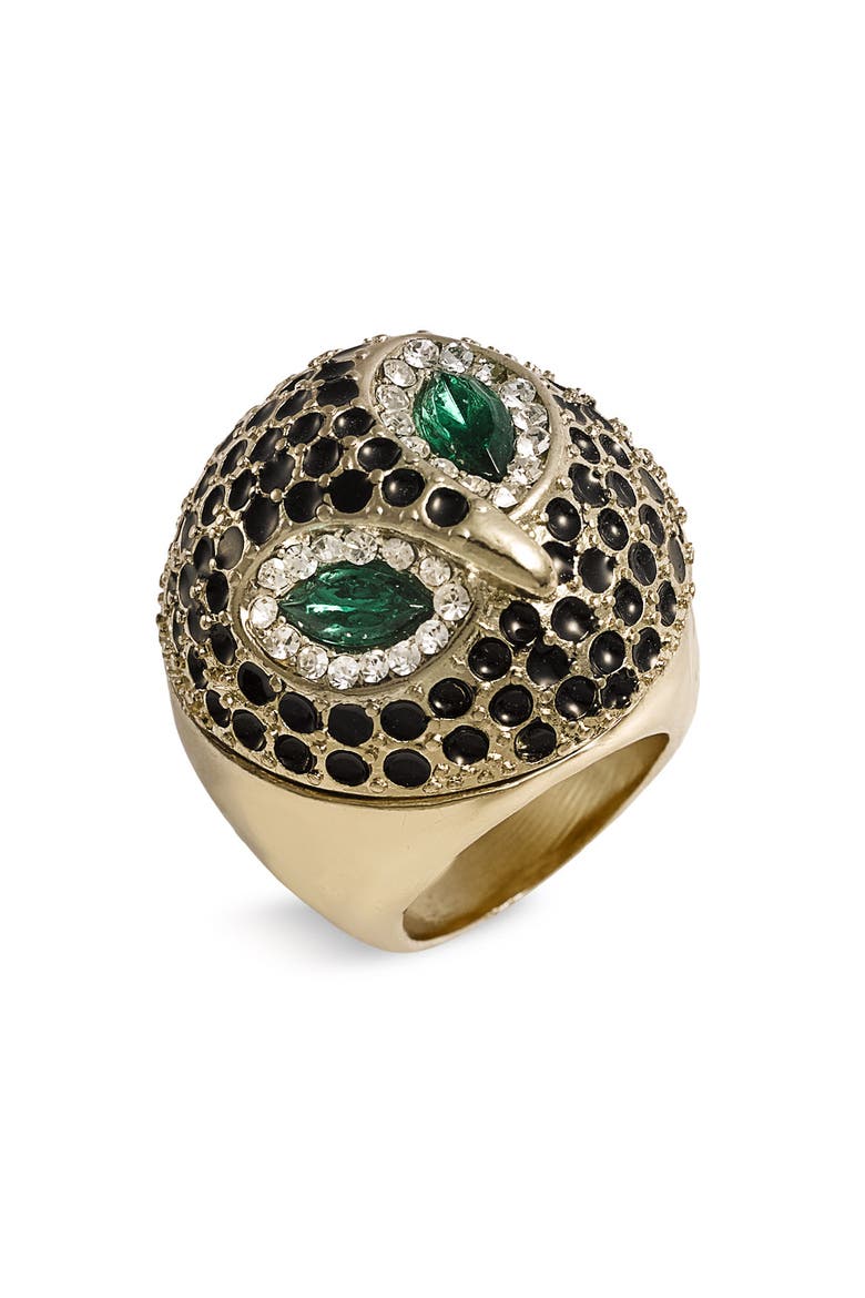 Jeweled Owl Ring, Main, color, GOLD