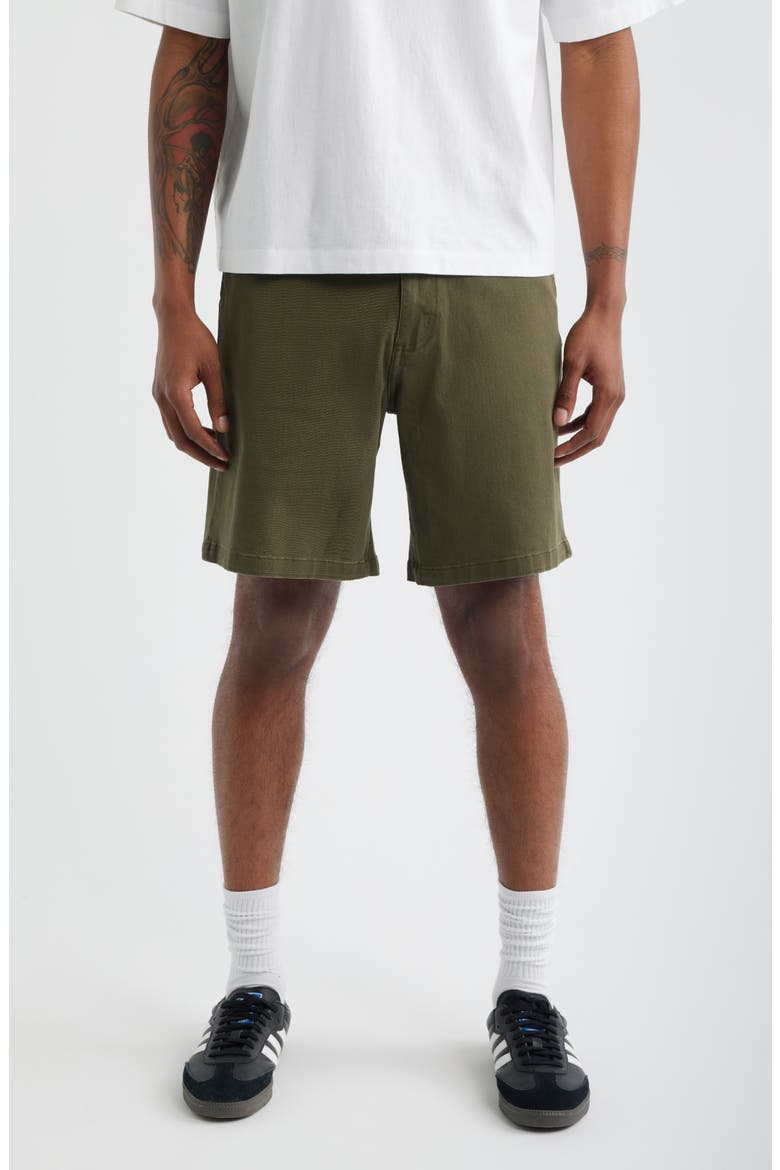Del Mar Flat Front Stretch Twill Chino Shorts, Main, color, OLIVE