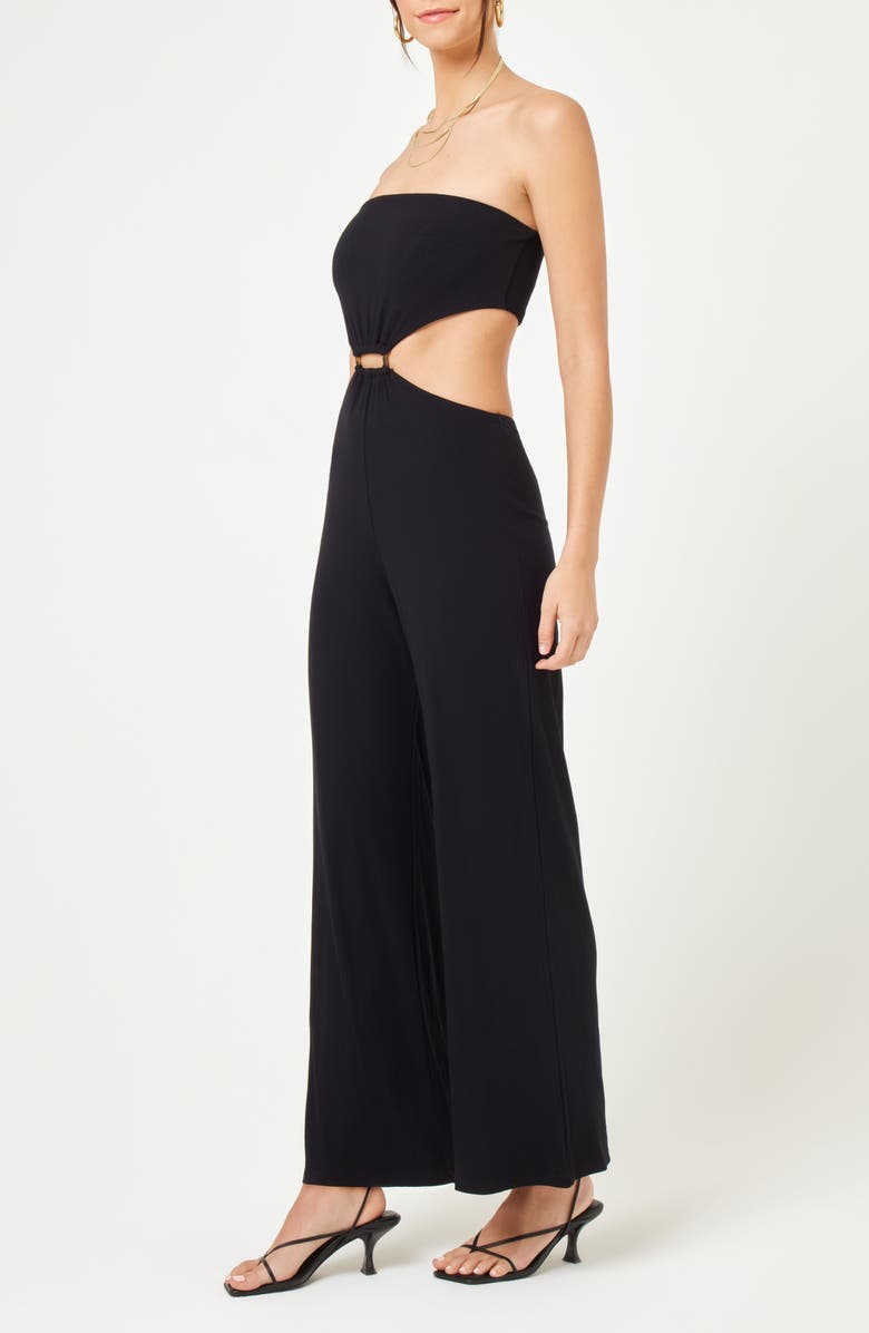 LSPACE Palos Verdes Strapless Cutout Cover-Up Jumpsuit, Alternate, color, 