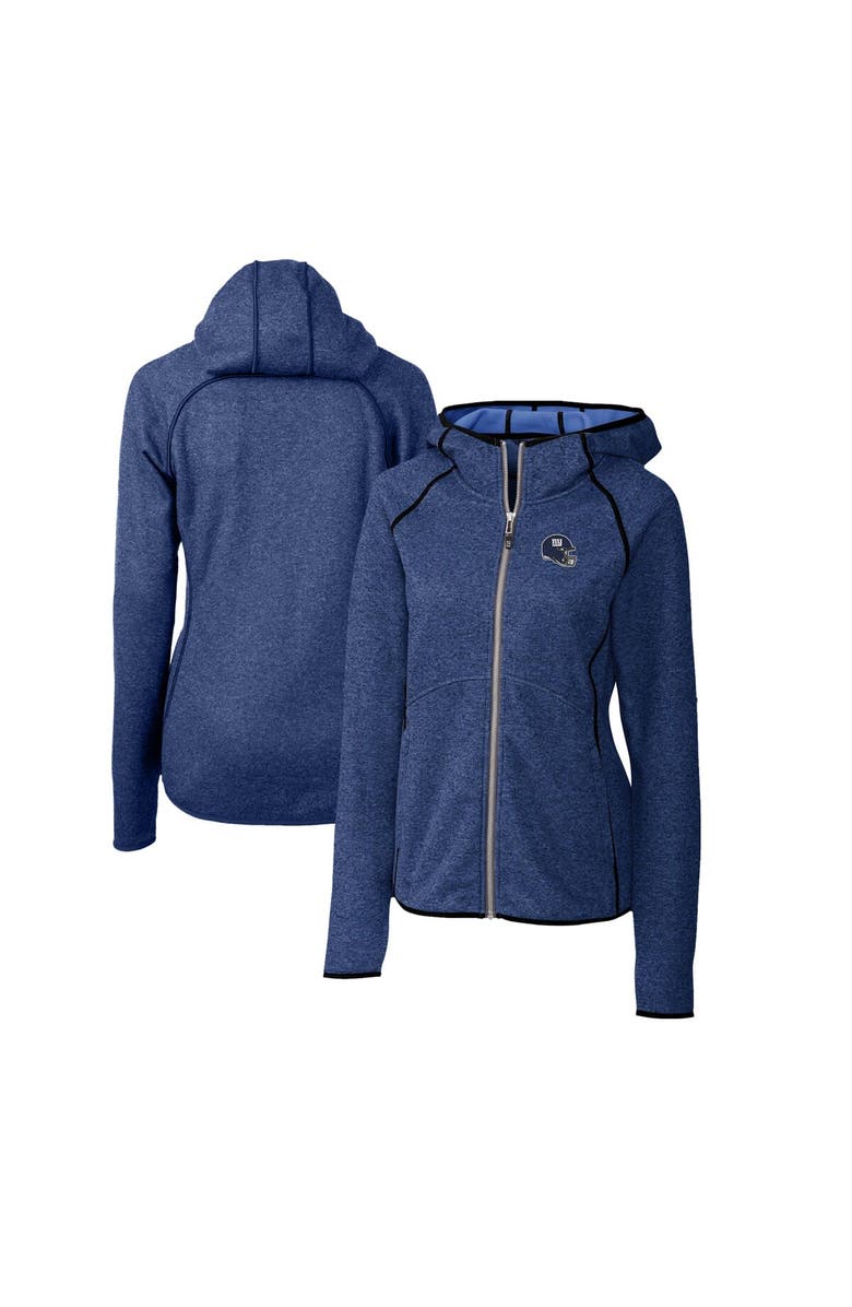 Cutter & Buck Women's Cutter & Buck  Royal New York Giants Helmet Logo Mainsail Sweater-Knit Full-Zip Hoodie, Main, color, 