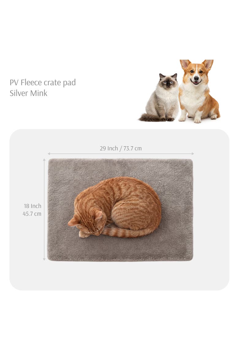 Essential PV Fleece Crate Pad, Alternate, color, Silver Mink