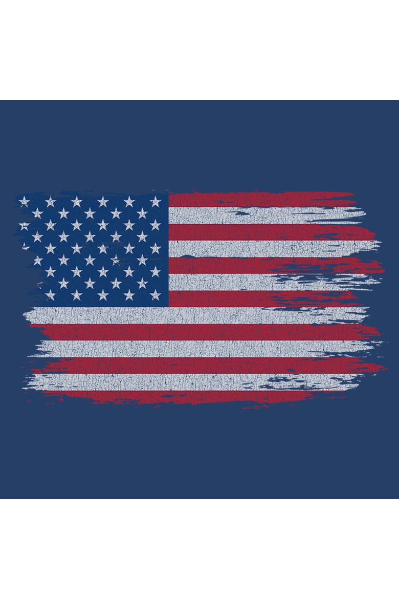 Boy's Lost Gods Distressed Retro USA Flag  Graphic T-Shirt, Alternate, color, Navy Blue Heather
