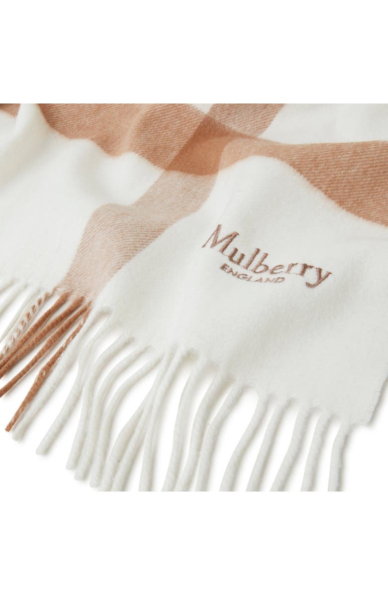 Mulberry Large Check Merino Wool Scarf, Alternate, color, Maple-White