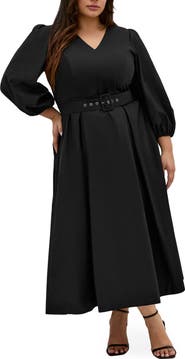City Chic Kaiya Belted Cotton Dress