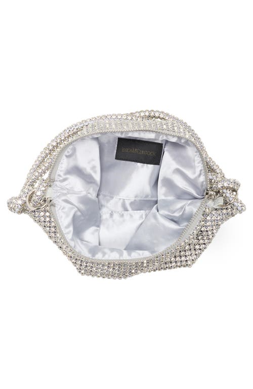 Jessica Mcclintock Dolly Oversize Rhinestone Mesh Shoulder Bag In Silver