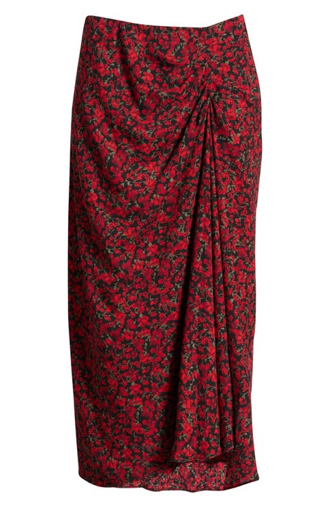 Ruched Side Midi Skirt