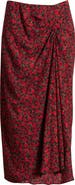 Open Edit Ruched Side Midi Skirt