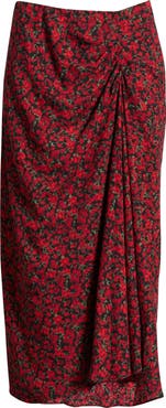Open Edit Ruched Side Midi Skirt