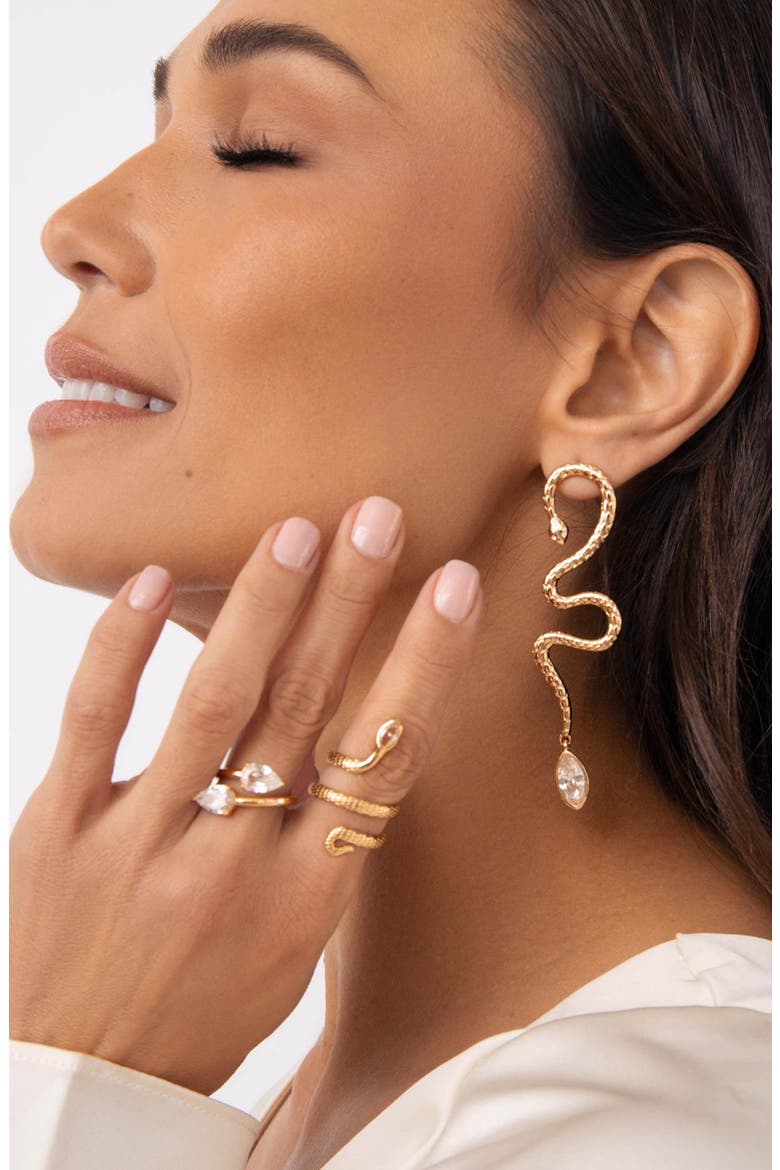 Serpentina Single Statement Drop Earring, Alternate, color, GOLD