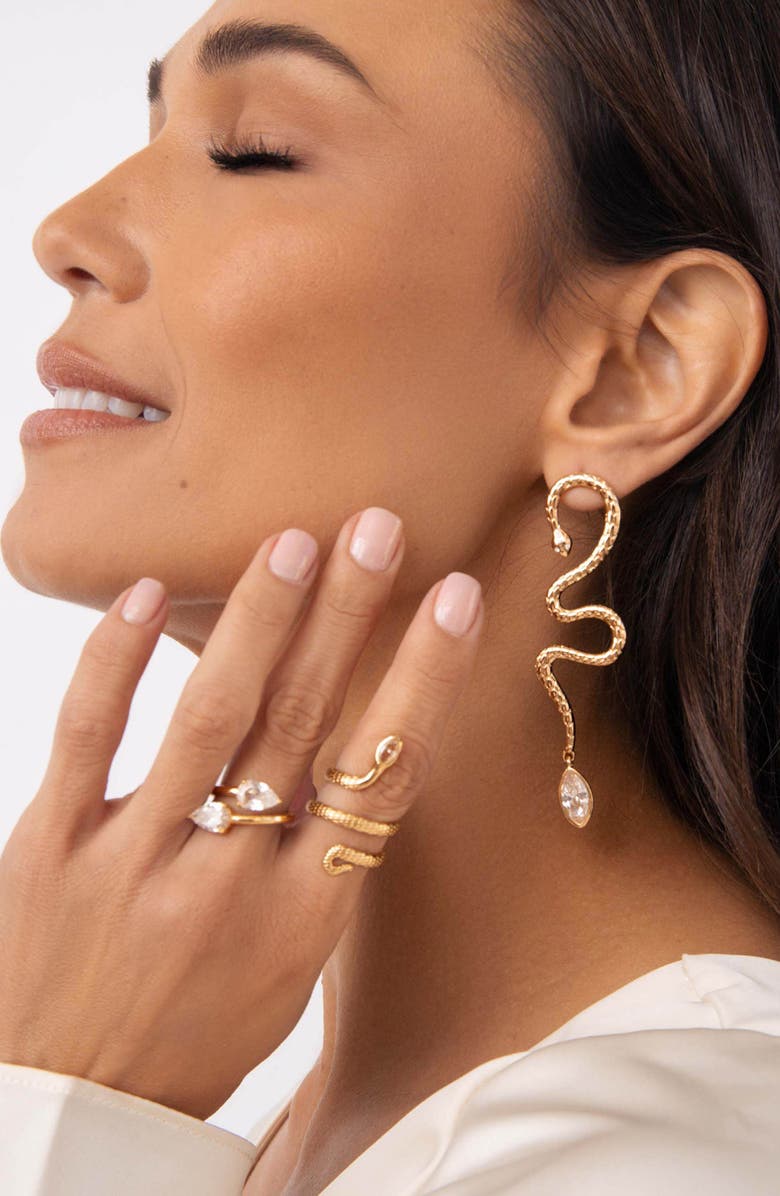 Ettika Serpentina Single Statement Drop Earring, Alternate, color, Gold
