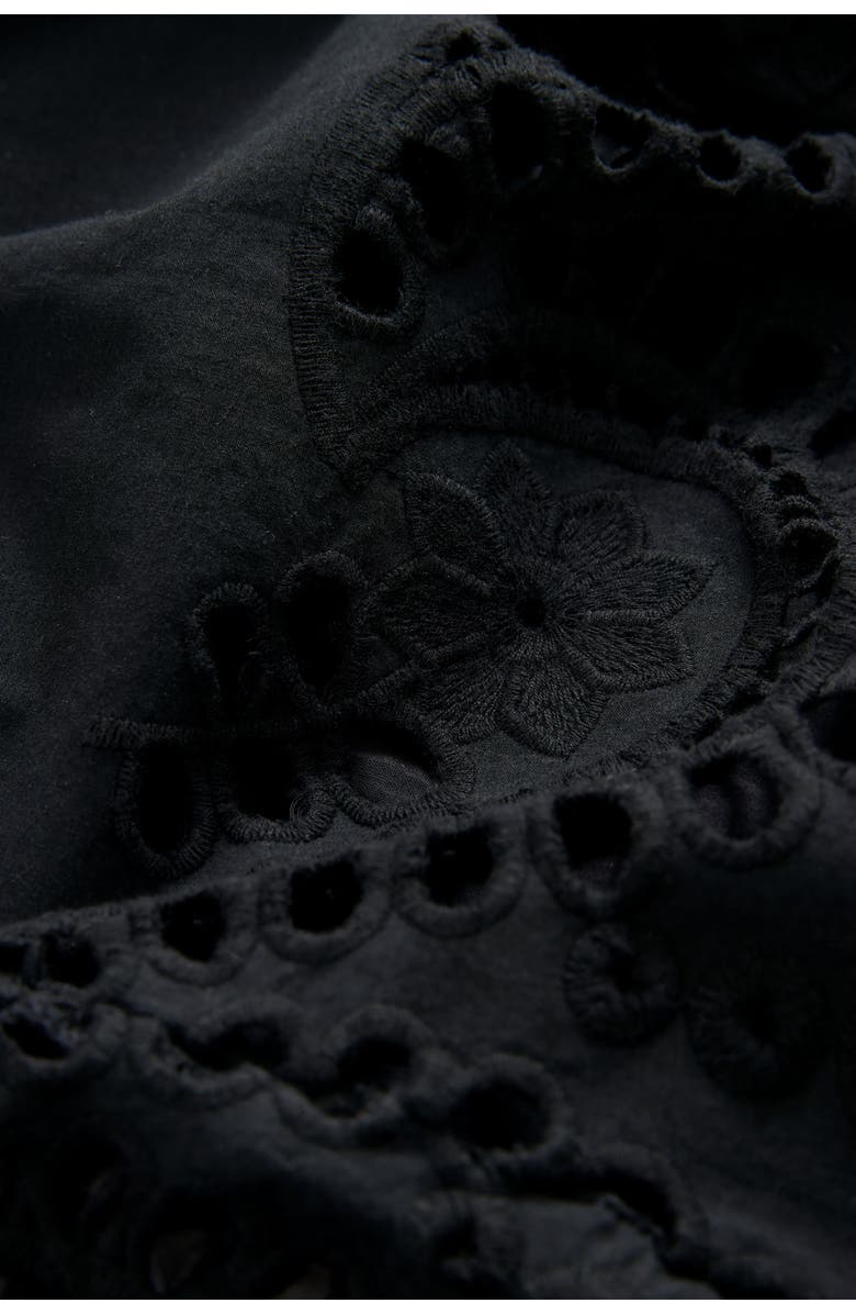 NEXT Cutwork Sleeveless Cotton Minidress, Alternate, color, Black