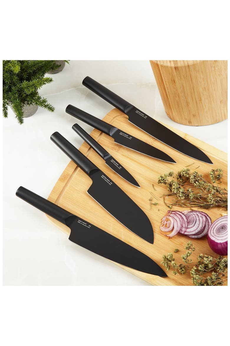DiNA Boron 6-Piece Knife Block, Alternate, color, BLACK
