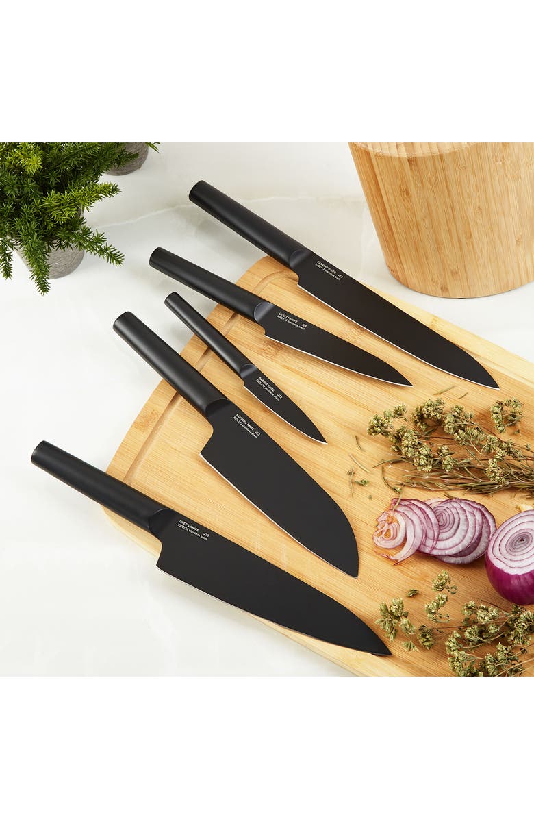 BergHOFF DiNA Boron 6-Piece Knife Block, Alternate, color, Black