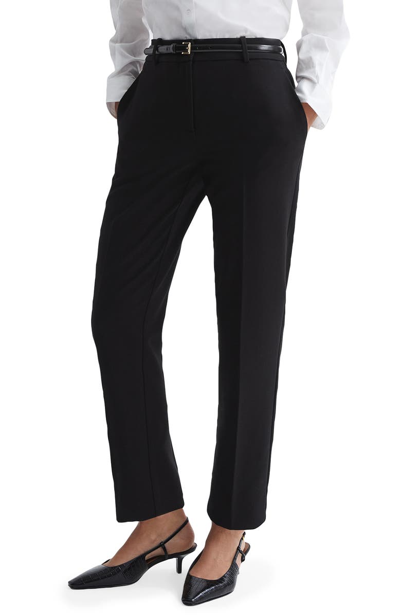 Reiss Gabi Slim Fit Pants, Main, color, Black
