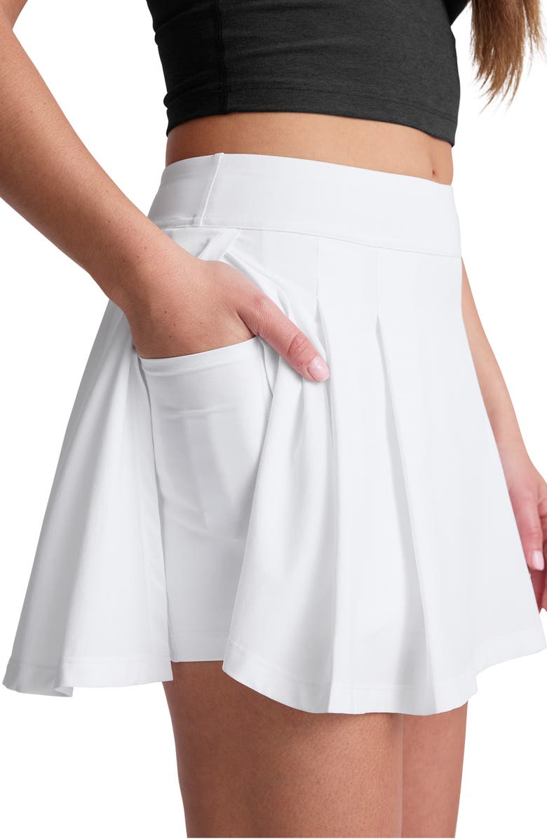 Beyond Yoga Team Pleat Miniskirt, Alternate, color, True White