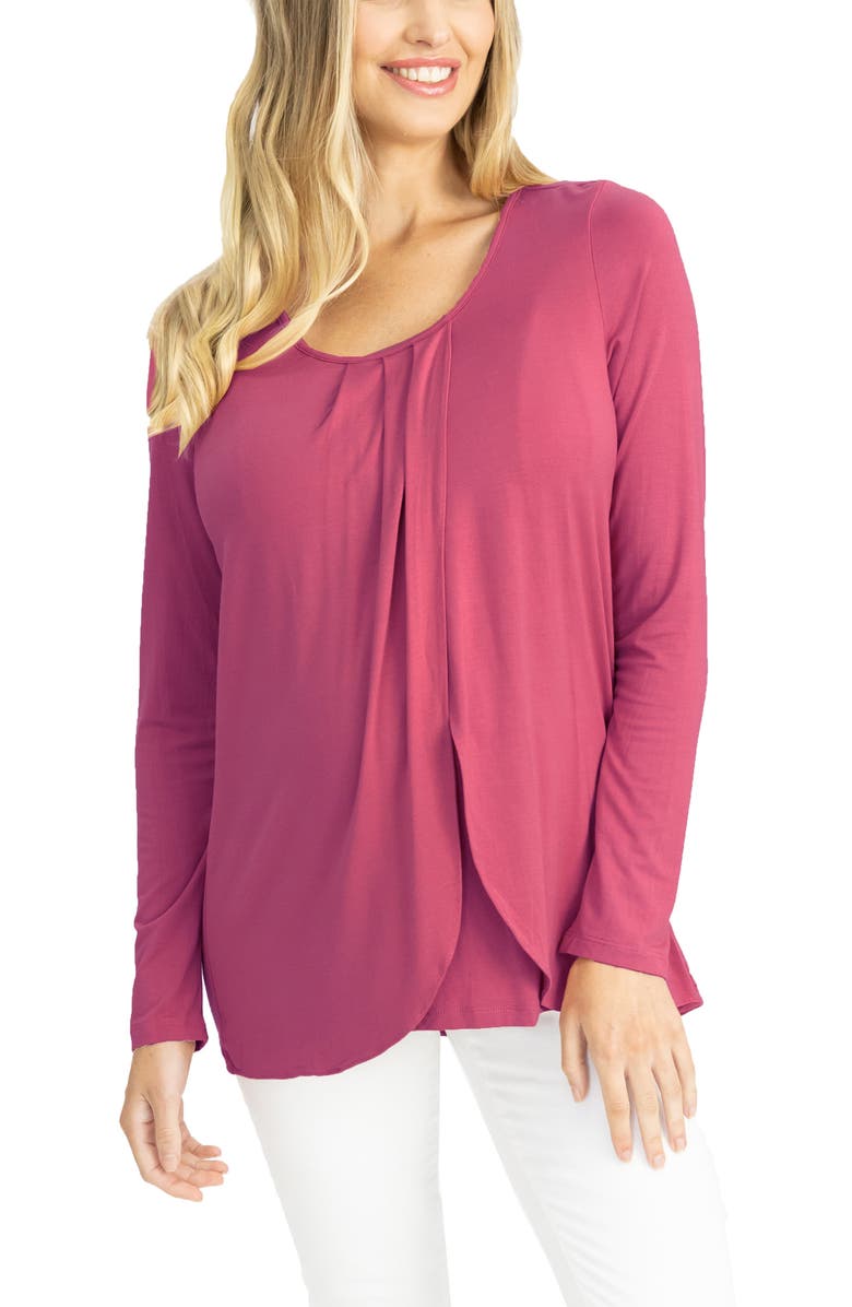 Angel Maternity Petal Front Maternity/Nursing Top, Main, color, 