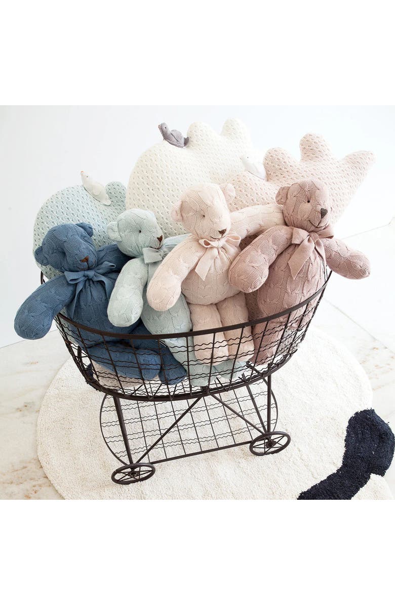 RIAN TRICOT Plush Cable Knit Teddy Bear, Alternate, color, Mint