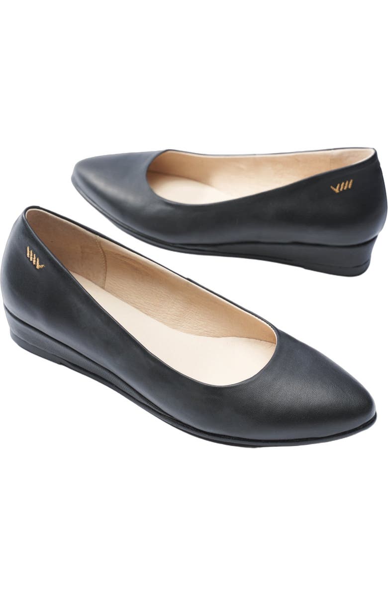VISCATA Roma Leather Flats, Alternate, color, Black