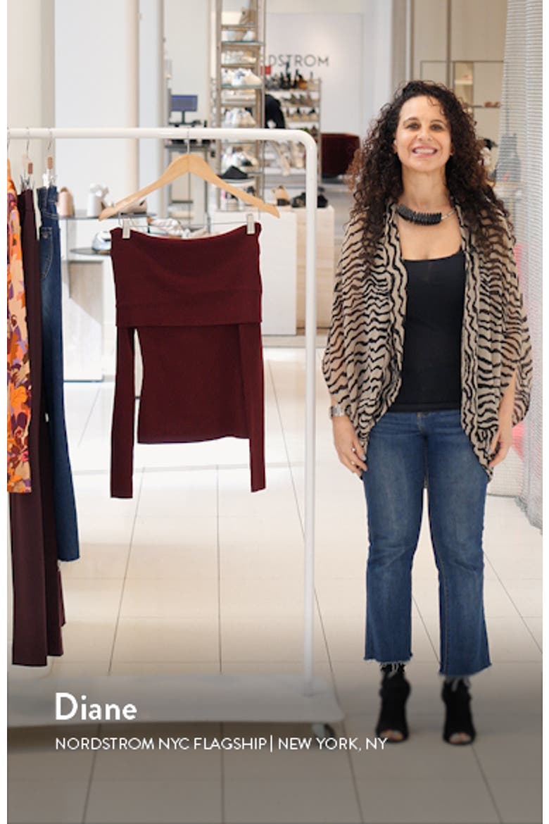 Evelyn Off the Shoulder Merino Wool Blend Sweater video
