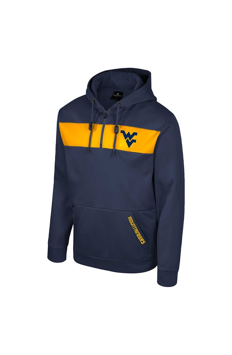 COLOSSEUM Men's Colosseum  Navy West Virginia Mountaineers Quarter-Zip Hoodie, Alternate, color, Navy