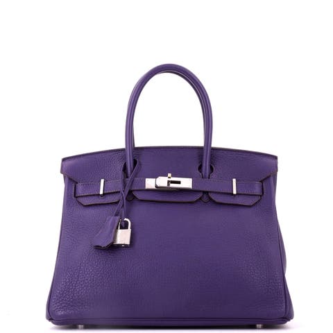 Birkin Handbag Purple Togo with Palladium Hardware 30