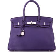 Pre-Owned Hermes Birkin Handbag Purple Togo with Palladium Hardware 30