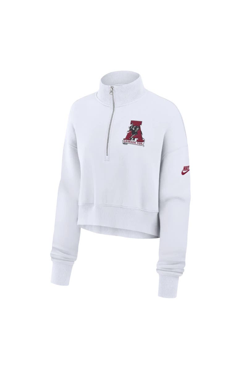 Nike Women's Nike White Alabama Crimson Tide Legacy Elevated Logo Half-Zip Sweatshirt, Alternate, color,
