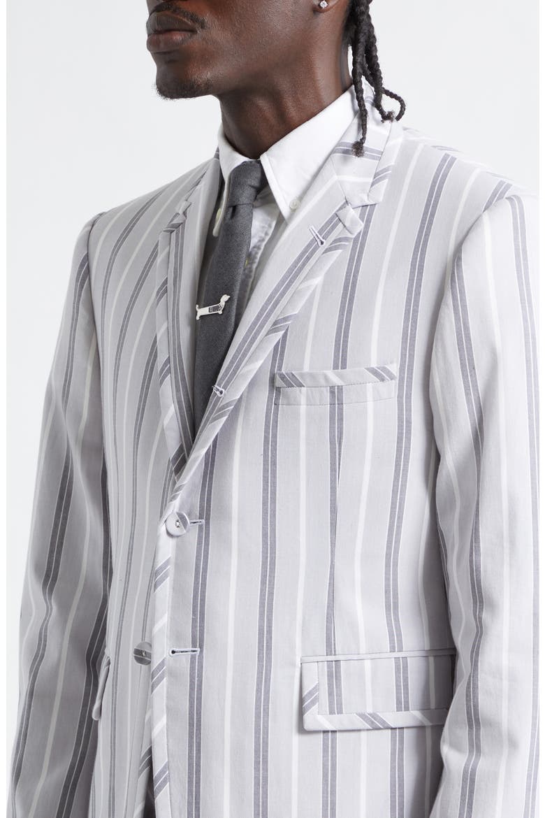 Madras Repp Stripe Cotton Sport Coat, Alternate, color, MEDIUM GREY