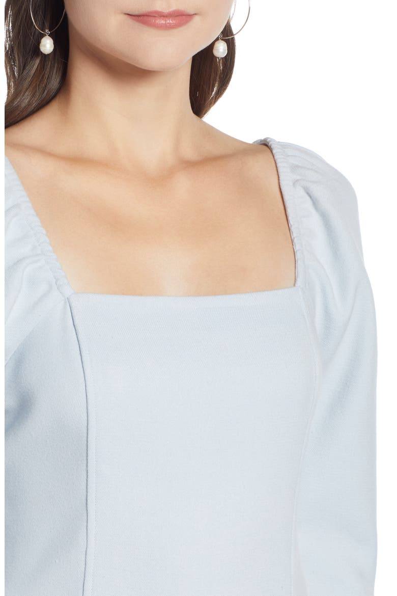 Fitted Square Neck Top (Nordstrom Exclusive), Alternate, color, BLUE ICE