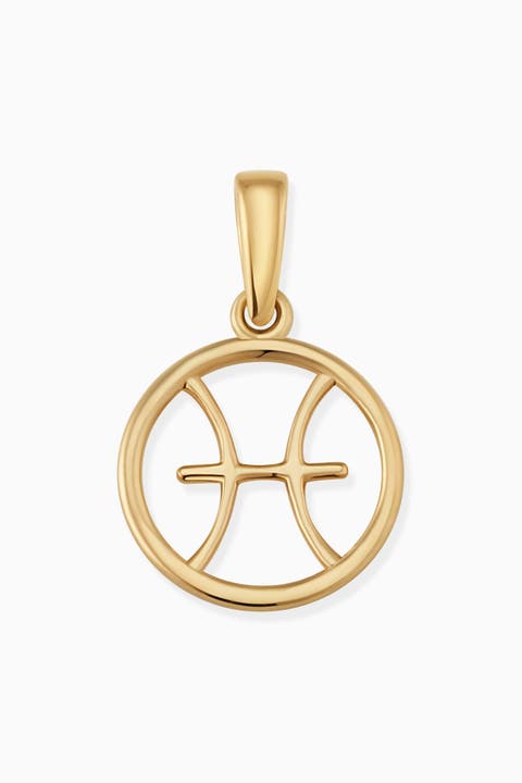 14K Yellow Gold Zodiac Pendant Charm