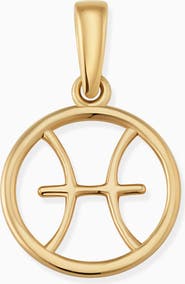 Oradina 14K Yellow Gold Zodiac Pendant Charm